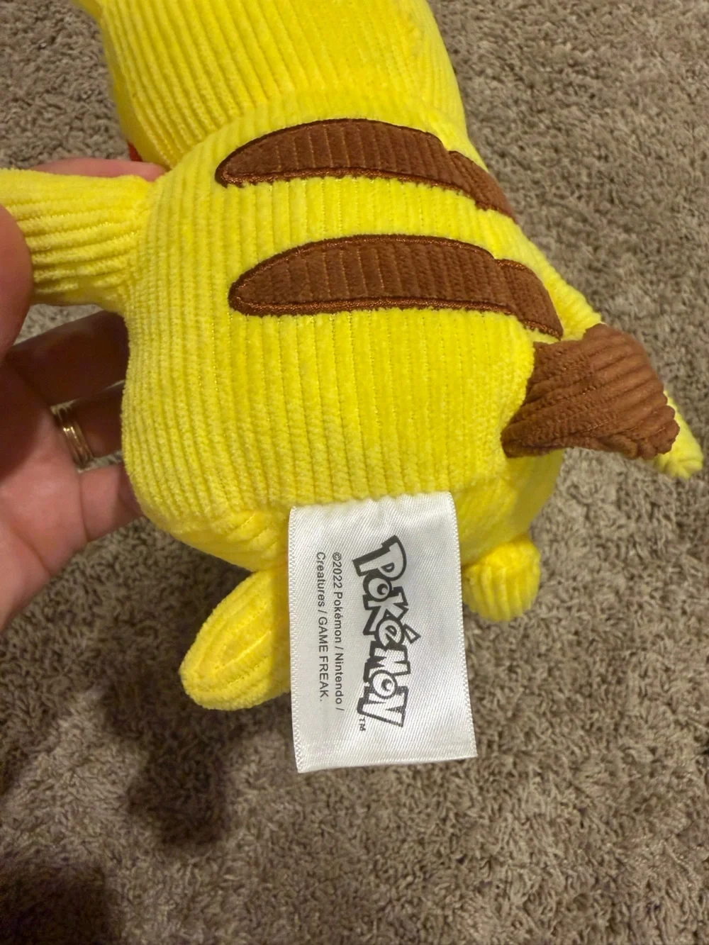 Pokémon Pikachu Corduroy Plush Stuffed Animal 2022
